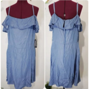 NEW YORK & COMPANY chambray ruffled dress XL
